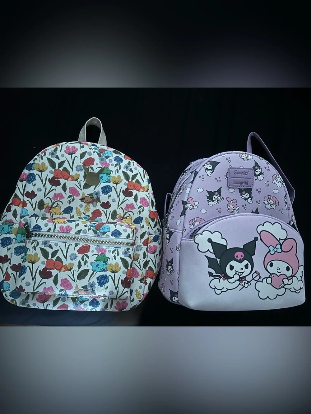Pokemon Floral & Pastel Character Kids Backpacks - White, Pink, Purple, Blue